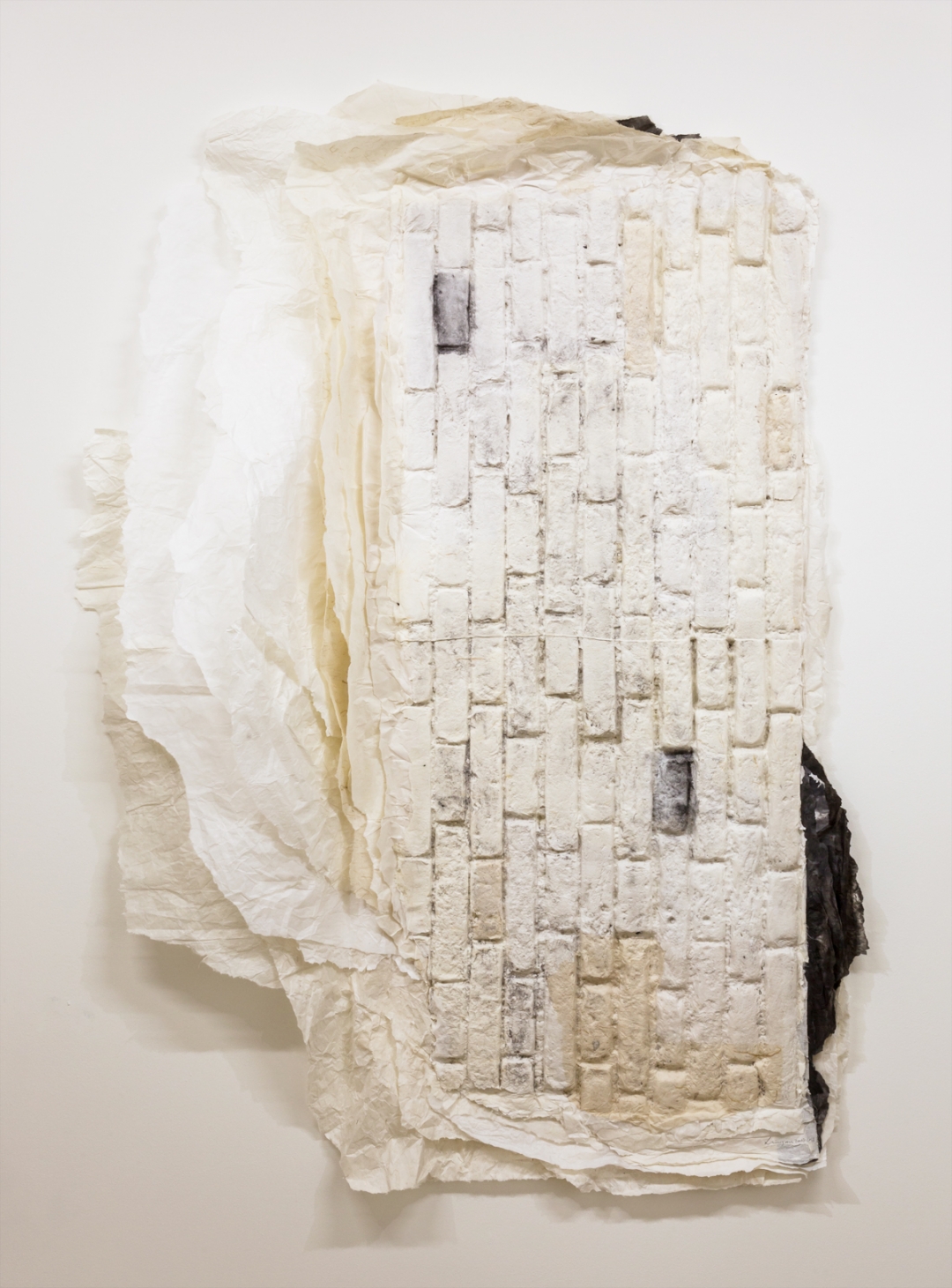 Lin Yan, <i>Monument 8</i>, 2008, Xuan paper, ink, 103 x 50 x 8 in. (262 x 127 x 21 cm)