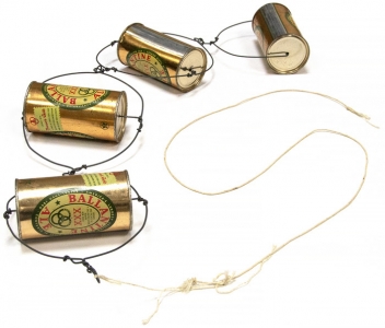 Alexander Calder, <i>Untitled (Pull Toy)</i>, c. 1958, Tin cans and wire, 33 1/2h x 6w x 3d in