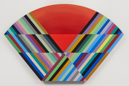 Anton Ginzburg, <i>VIEW_5A_01</i>, 2018, Pigment and acrylic on wood, 37.5 x 60 inches